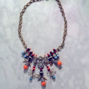 J.Crew multimedia sparkly jewels+ beads necklace - adjustable length, almost new